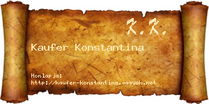 Kaufer Konstantina névjegykártya